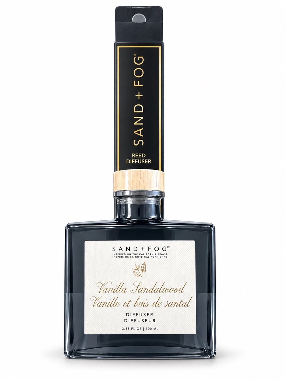 SAND+FOG Vanilla Sandalwood Reed Diffuser — Black